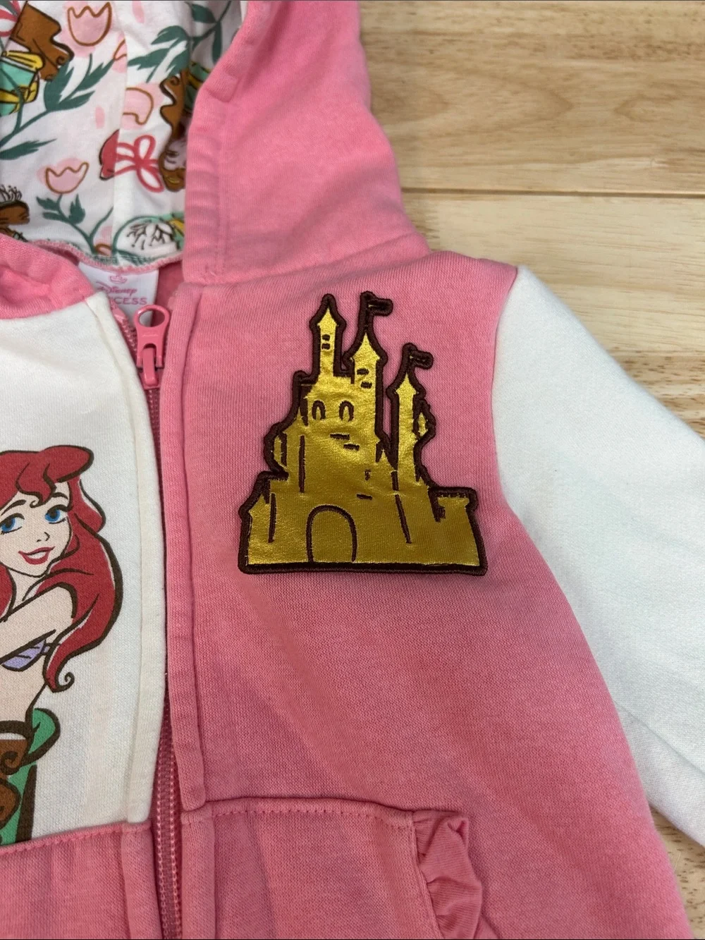 Disney Pink Princess Hoodie & Floral Tee Matching Set